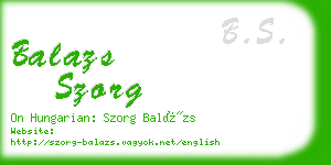 balazs szorg business card